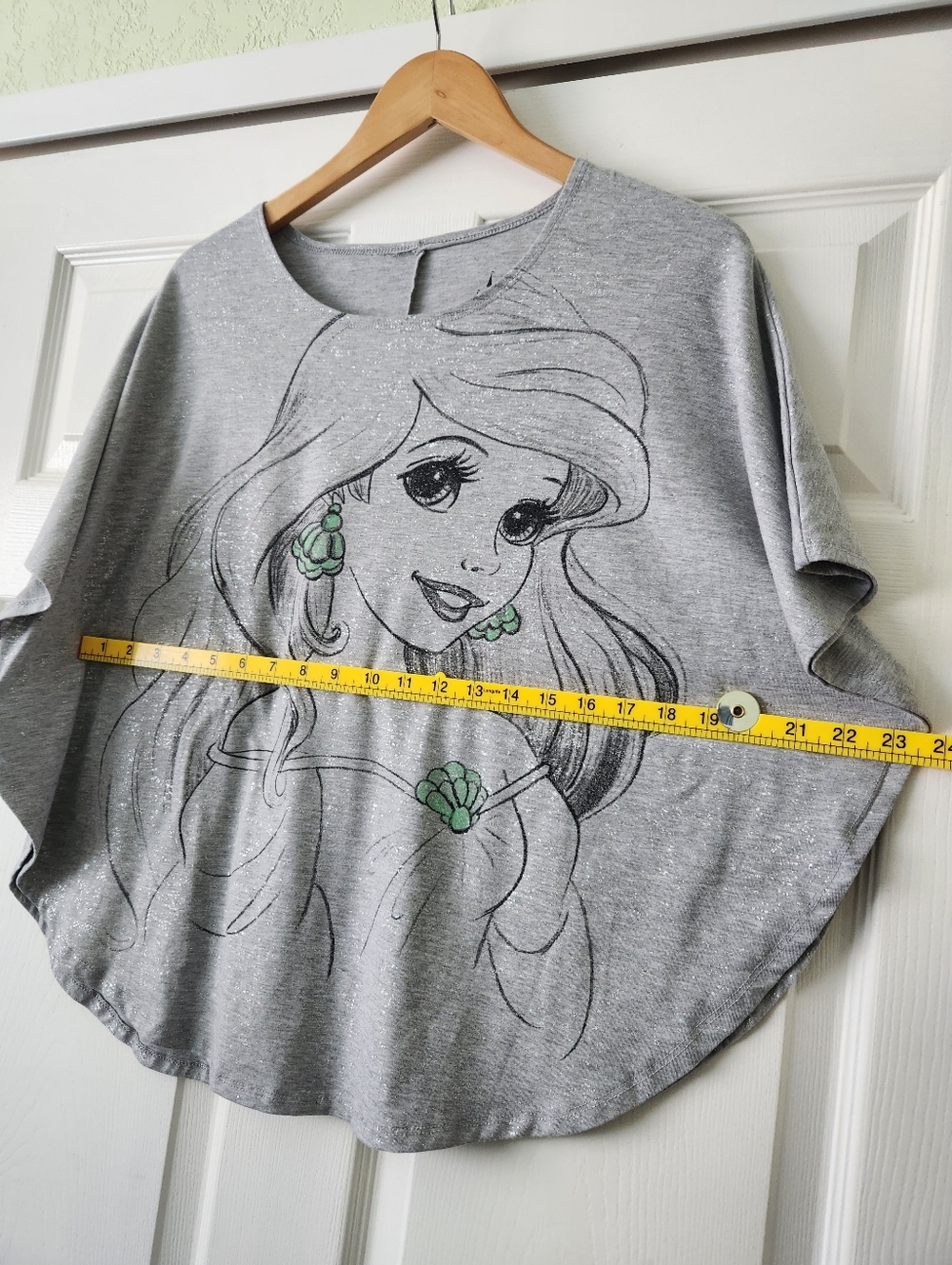 Disney Gray ARIEL Graphic Tee with Mint Accents - Medium - Picture 6 of 10